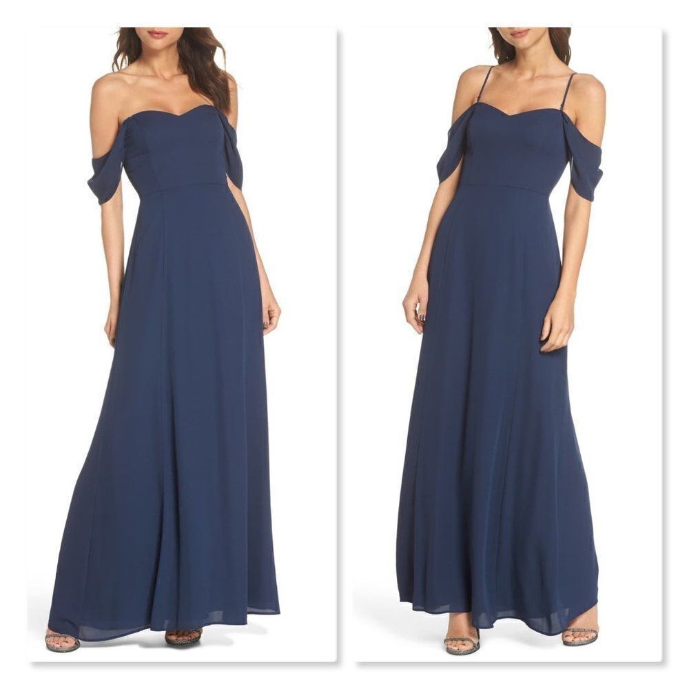 WAYF
Rachel Off the Shoulder Gored Maxi Dress
